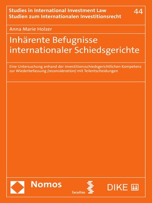 cover image of Inhärente Befugnisse internationaler Schiedsgerichte